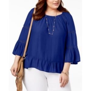 INC International Concepts Plus Sz 3X Top Blue